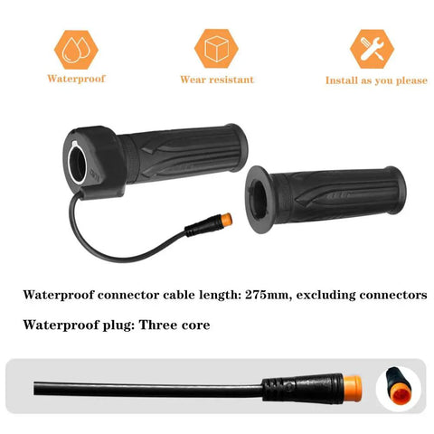Electric Dirt Bike Full Twist Throttle Grip For G300 Pro, Universal 12V To 72V Ebike Fit, Smooth Twist Action, Secure Anti Slip Grip, Durable Ergonomic Design, Easy Install, Black