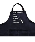 Funny Engineer Kitchen Apron Gift For Gearheads Engineer By Day Chef By Night Theme Apron Waterproof With Adjustable Neck Strap