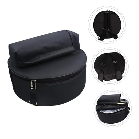 Heavy Duty Oxford Cloth Drum Gig Backpack With Rock Solid Adjustable Padded Straps And Hella Spacious Storage for drum gear, featuring zippered compartment.