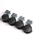 4PCS/Lot Black Caster Wheels with Brake for Office Chairs Bed carts Trolley Furniture Casters Wheels, featuring durable black plastic design.