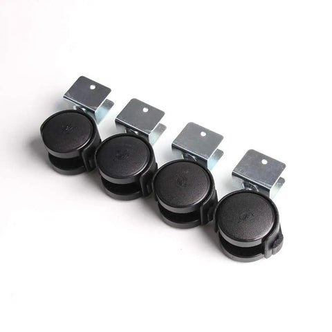 4PCS/Lot Black Caster Wheels with Brake for Office Chairs Bed carts Trolley Furniture Casters Wheels, featuring durable black plastic design.