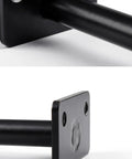 Close-up of the Two Pack Dope Heavy Duty Black Hidden Shelf Brackets for Wall Mounted Floating Shelves made of stainless steel.