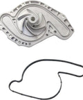 Heavy Duty Timing Belt And Water Pump Kit Fits 3.5L 4.0L V6 DOHC Engines In Dodge Charger And Chrysler Sebring Models To Keep Your Ride Running Smooth And Strong While Avoiding Expensive Shop Bills For Repairs Plus Warranty Support For Peace Of Mind. Silver water pump and black gasket for 3.5L 4.0L V6 DOHC engine