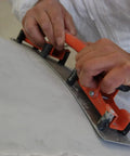 Flexible Sanding Block Flexisander for Curved Surfaces with Sturdy Fastening System, handheld sanding on curved white surface