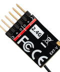 ER4 2.4GHz ExpressLRS Receiver With 4CH PWM Low Latency Voltage Telemetry And WiFi Update showing connectors and labels