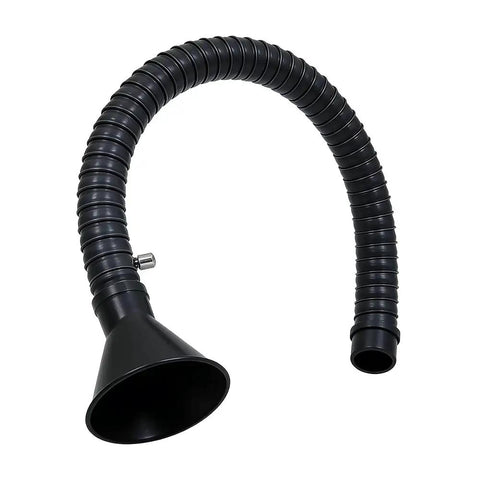 Shop Grade Industrial Welding Fume Extraction Arm With Flexible Exhaust Tubing And Matte Black Round Capture Hood for smoke extraction