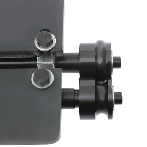 Close-up of Manual Bead Roller Kit 12 Inch With 6 Dies Set showing gear connection for metal sheets