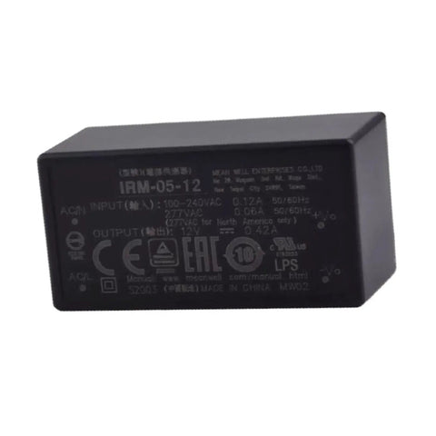 Compact 5W AC DC Switching Power Supply Boasts Rock Solid 12V Output And Universal Input Compatibility, black, 45mm size for tight spaces.