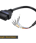 OBD II 16 Pin Female Connector Pigtail Cable With CAN Bus And K Line Jumper Tester For Motorcycle Car Truck DIY Diagnostic Adapter 30cm Long Universal Pigtail For OBD II Systems Great For Auto Repair Diagnostics And Vehicle Custom Projects