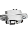 Side view of Two Pack 180 Degree Concealed Cross Door Hinges Zinc Alloy Invisible Hinge For Gate Door Cupboard Furniture Hardware Set 139 By 29 Millimeter