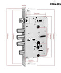 Hassle Free Top Shelf Smart Door Lock With Pretty Slick Fingerprint Scanner App Control Password Entry And Beefy Auto Deadbolt For Secure Modern Homes Easy Install, dimensions 30x240mm, metal design.
