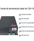Dual Voltage CO2 Laser Power Supply 110V 220V 130W 150W for Laser Tube with features and connections visible