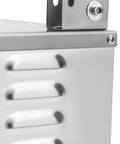 Close-up of lid and handles on the Commercial 55 Gallon Portable Fryer Oil Filter Cart With 110V Pump.