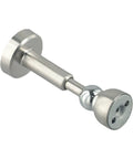 Heavy Duty Stainless Steel Hydraulic Door Stop With Magnetic Catch prevents slams, shown in silver, 3.8x10.6cm.