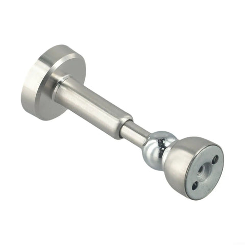 Heavy Duty Stainless Steel Hydraulic Door Stop With Magnetic Catch prevents slams, shown in silver, 3.8x10.6cm.