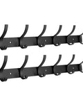Wall Mounted Coat Rack With 6 Heavy Duty Hooks For Coats Hats Towels Purses Robes 2 Pack Tough As Nails Black Metal Backplate
