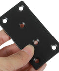 Hand holding Heavy Duty L Bracket Corner Brace 6 Hole Flat Mending Plates For Wood Furniture Mounting And Cabinet Repair, Ultra Strong Metal