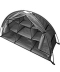 Collapsible Camping Storage Organizer With Nine Shelves, Heavy Duty Oxford Cloth Gear Rack For Shoes And Clothes, Portable Gray