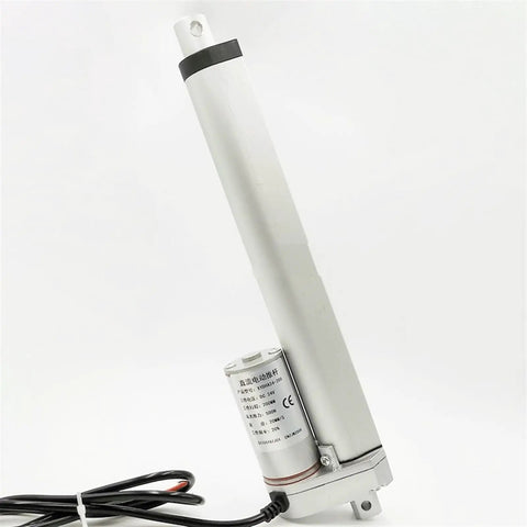 Job Site Ready Electric Linear Actuator 12V Or 24V DC Motor 800MM Stroke with sleek aluminum casing and motor detail.