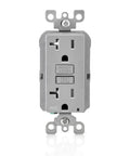 Top Shelf Twenty Amp Gfci Receptacle Bundle Featuring Auto Self Test And Vivid Led Indicator, gray 20 Amp self-testing electrical outlet.