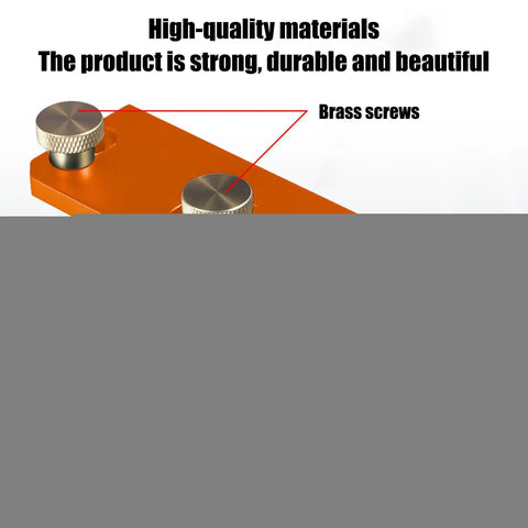 Heavy Duty Aluminum Profile Drill Guide And Extrusion Cutting Jig top view showing brass screws and ergonomic knobs for precision use.
