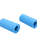 Silicone Dumbbell Grips 2 Pack, 1 Inch Inner Diameter Non Slip Barbell Grip with rhombic pattern, blue grips for gym equipment