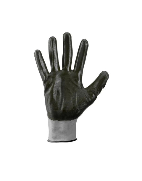 Nitrile Coated Tough Working Gloves Black Large Size 10 Pairs For Heavy Duty Jobs With Grippy Nitrile Coating Palm View