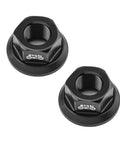 Two Pack M9.5 Three Eighths Inch Bicycle Hub Flanged Axle Nuts Aluminum 7075 Alloy Lightweight Yet Strong CNC Machined Smooth Edges