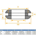 Kickass Heavy Duty Rubber Grommets For Wiring Harness Protection 2 Inch Inner Diameter dimensions diagram showing hole sizes and measurements.