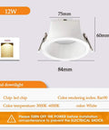 MXJCKSOQ 2 Pack LED Recessed Retrofit Downlight, 12W ceiling light with white aluminum housing, measuring 84mm diameter.