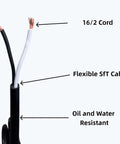 Two Pack 6 Foot 18AWG Power Tool Replacement Cord With 2 Prong Polarized Plug 110V To 300V Pigtail For Drills Sanders Chop Saws