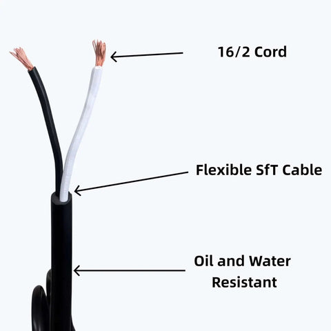 Two Pack 6 Foot 18AWG Power Tool Replacement Cord With 2 Prong Polarized Plug 110V To 300V Pigtail For Drills Sanders Chop Saws