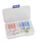 Hot Off The Press 50 Pack Solder Seal Wire Connectors Heat Shrink Tubing With Built In Solder Ring For Fast Wiring Jobs, Waterproof Sealing And Quick Install Without Crimp Tools Or Torches, assorted wire connectors in storage case