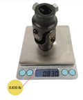 3/4 Inch Double D Steering Universal Joint Black Steel Shaft 83mm Length Single U Joint on scale showing 0.830 lb weight
