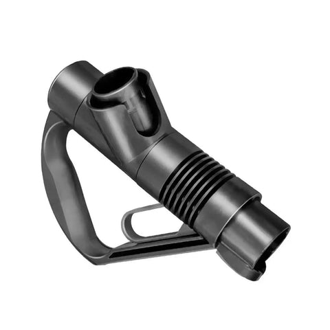 Ergonomic Vacuum Wand Handle Replacement Part With Curved Palm Grip And Standard Buckle Interface, black plastic material