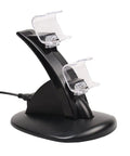 Dual USB Controller Charger Dock Station With LED Indicator For Quick Charging Black Charging Stand For Game Controllers