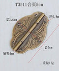 Copper Mini Flat Box Folding Butt Hinges Set 10 PCS For Doors Cabinets Closets And DIY Craft Projects top view with measurements