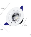 9 Pack Led Recessed Downlights Beefy Aluminum Housing Slick Heat Transfer Moisture Resistant Cable Links 25 Watt Warm White Can Lamps For Conference Rooms And Retail Spaces, showcasing a white 16W recessed downlight with dimensions.