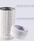 Keep It Frosty Insulated Stainless Steel Can Cooler For 12 Oz Slim Beverages Hella Cold Drink Holder With Zero Condensation Primrose Sleeve shown with screw top.