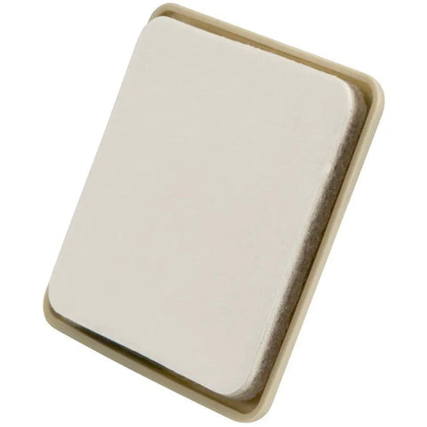 Two And A Half Inch Self Stick Square Furniture Sliders For Carpet And Hard Surfaces Anti Slip Adhesive Moving Pads For Beds Sofas Dressers Set Of Four Beige, showing a single beige slider with adhesive backing