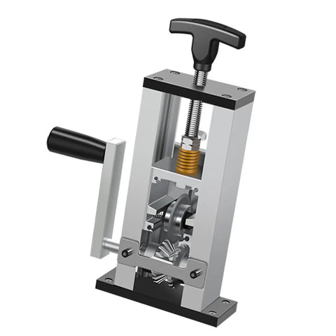 Premium Grade Drill Powered Wire Stripper Machine For Copper Cable With Manual Crank Option showing lightweight aluminum housing and gears.