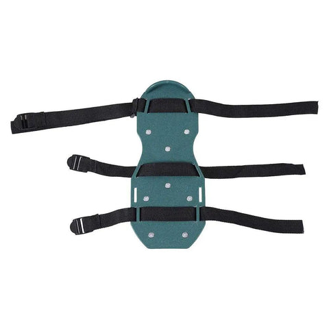 Ultimate Lawn Aerator Shoes With Spiked Soles And Secure Hook Straps, durable PP plastic with iron nails, adjustable straps detailed view.