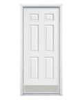 Kick Plate Satin Nickel 6 Inch By 34 Inch With All Mounting Hardware Included For Easy Door Protection Durable Metal Finish Great For Home Or Office Modern Shield on white door
