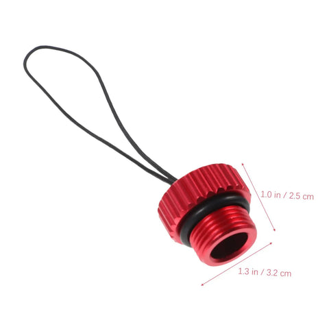 Red Scuba Tank Valve Cap Protector Keeps Dust and Debris Out Red Color Pro Grade Plug with size 3.2x3.2x2.5 cm shown
