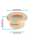 8 Pack Flanged Copper Sleeve Bushings 8 Mm Bore 12 Mm OD 8 Mm Long for precise fit in machinery, dimensions shown for detailed measurement.