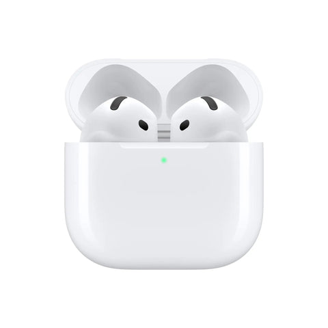 Premium Wireless Earbuds With A Truly Slick Contoured Shape And Dope Personalized Spatial Audio That Makes Every Track Sound Straight Fire For Daily Chilling Quick Tap Controls And Crisp Call Clarity in white charging case.