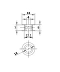 Premium Gt2 Idler Pulley With 20 Teeth And 4mm Bore designed for 6mm timing belts, detailed dimensions and profile drawing.