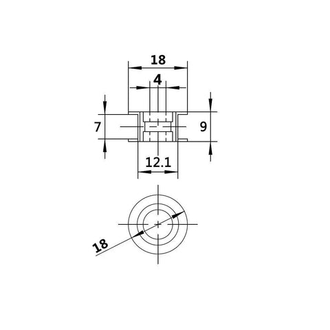 Premium Gt2 Idler Pulley With 20 Teeth And 4mm Bore designed for 6mm timing belts, detailed dimensions and profile drawing.