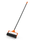 Rolling Lawn Aerator With 15 Inch Drum 42 Steel Spikes And 60 Inch Long Handle Fillable Weight Drum For Added Penetration