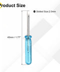 Nifty Micro Precision Flat Head Screwdriver 2.0mm Mini Slotted Driver with Sure Grip Blue Handle, measuring 45mm.
